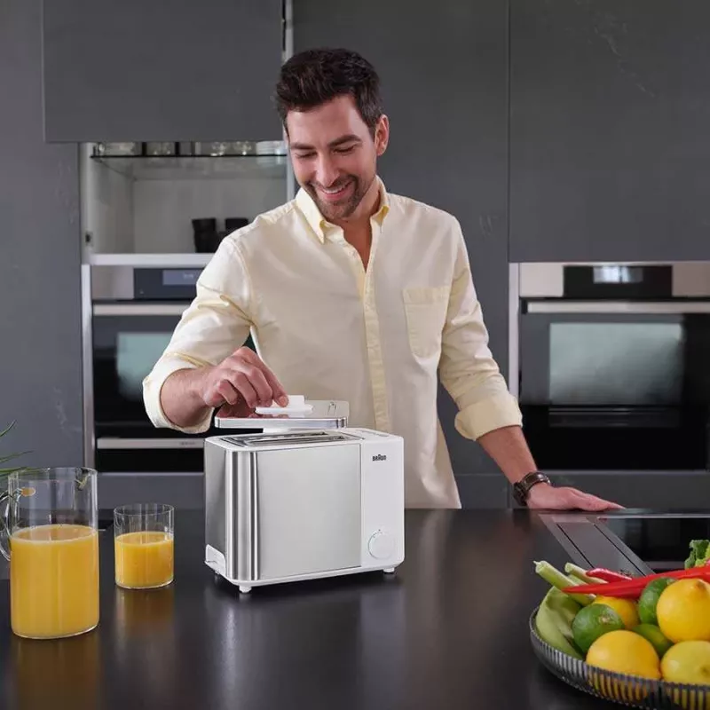 Braun GRILLE-PAIN HT5015WH 13 2 slice(s) 1000 W Grey, White