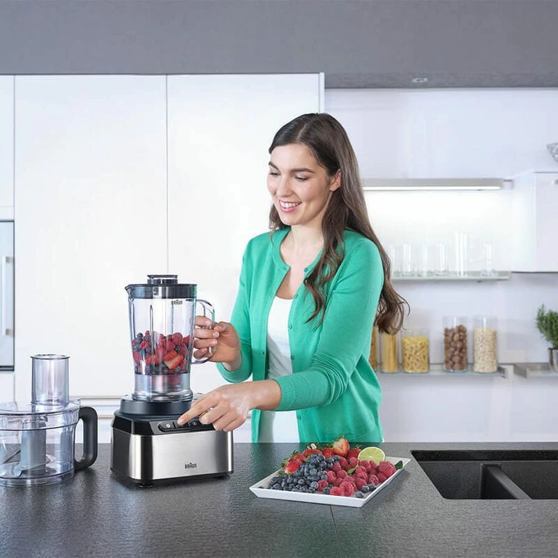 Braun FP 3233 SI food processor 800 W 2.1 L Black, Stainless steel