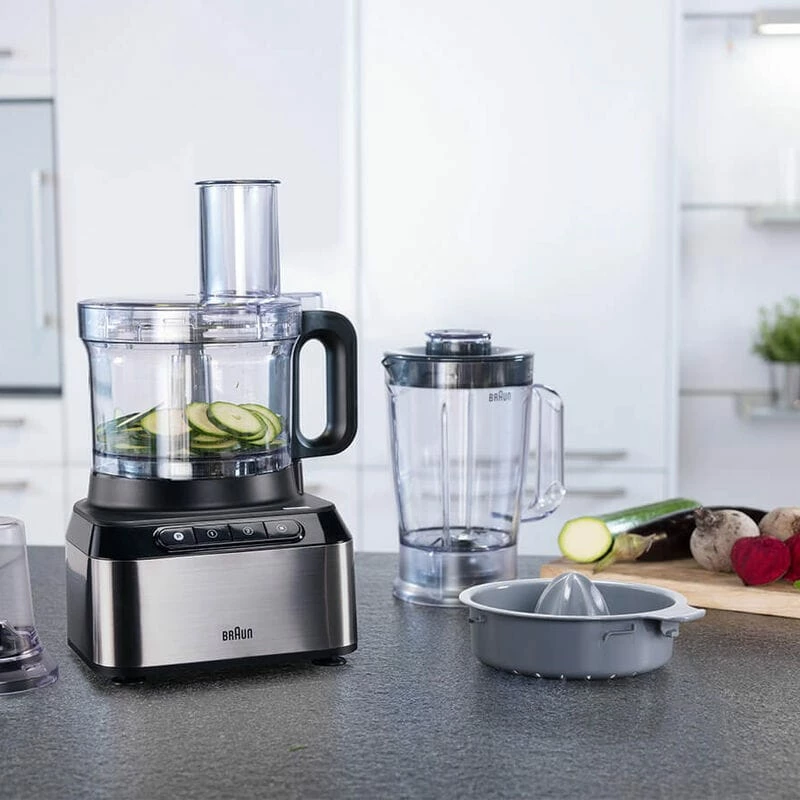 Braun FP 3233 SI food processor 800 W 2.1 L Black, Stainless steel