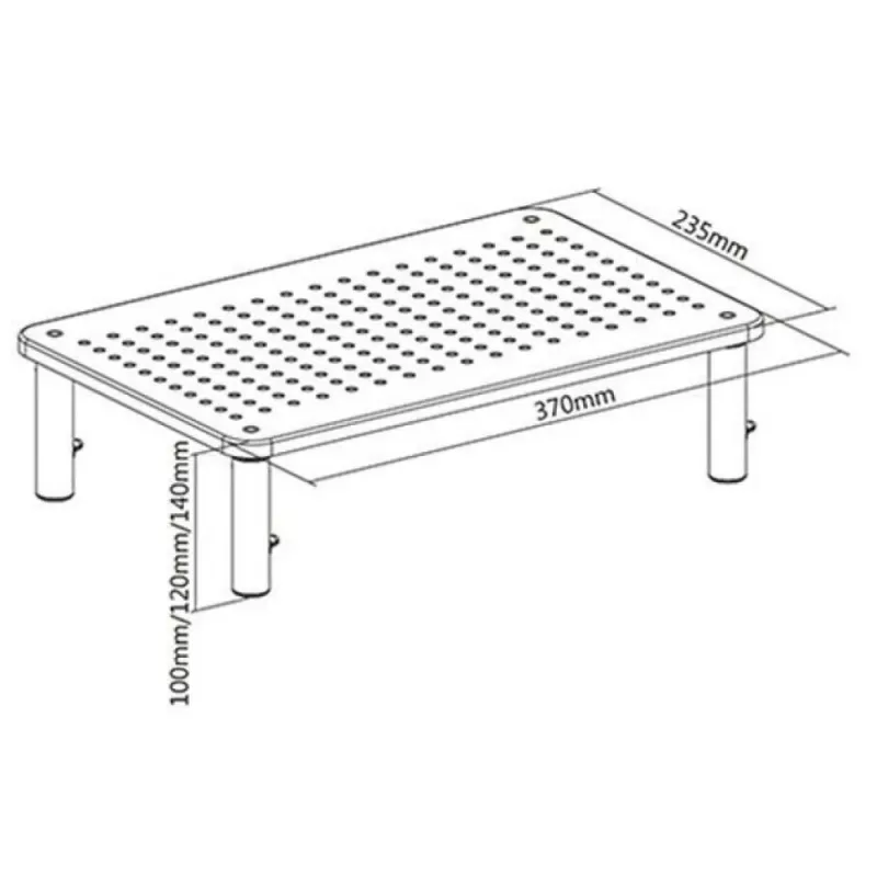 Techly Monitor / Laptop Desk Stand Black, Freestanding, 20 kg, Height adjustment, Black