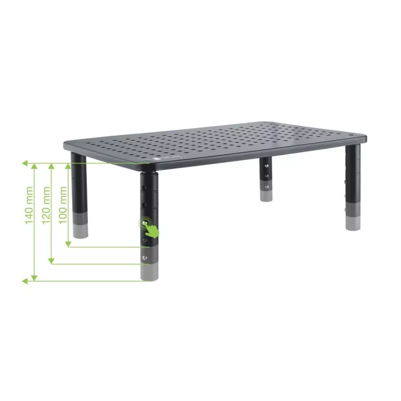 Techly Monitor / Laptop Desk Stand Black, Freestanding, 20 kg, Height adjustment, Black