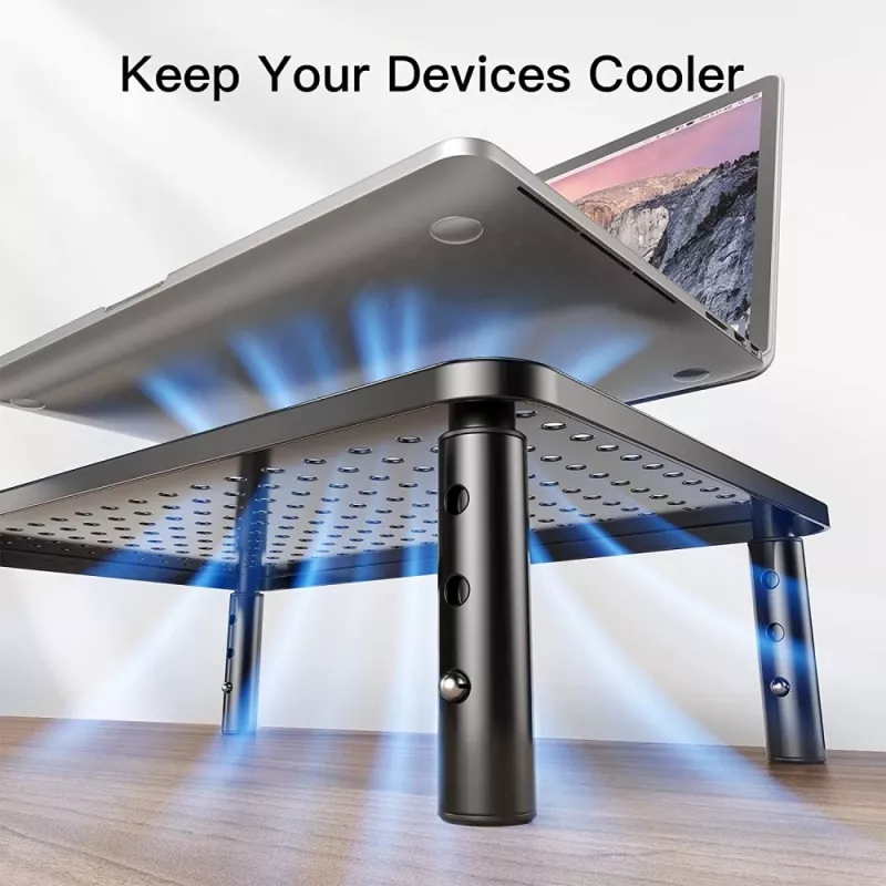 Techly Monitor / Laptop Desk Stand Black, Freestanding, 20 kg, Height adjustment, Black