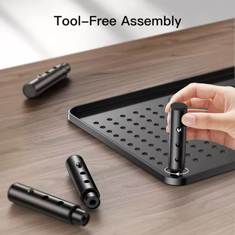 Techly Monitor / Laptop Desk Stand Black, Freestanding, 20 kg, Height adjustment, Black