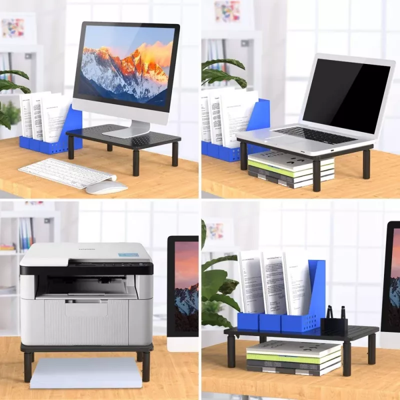 Techly Monitor / Laptop Desk Stand Black, Freestanding, 20 kg, Height adjustment, Black