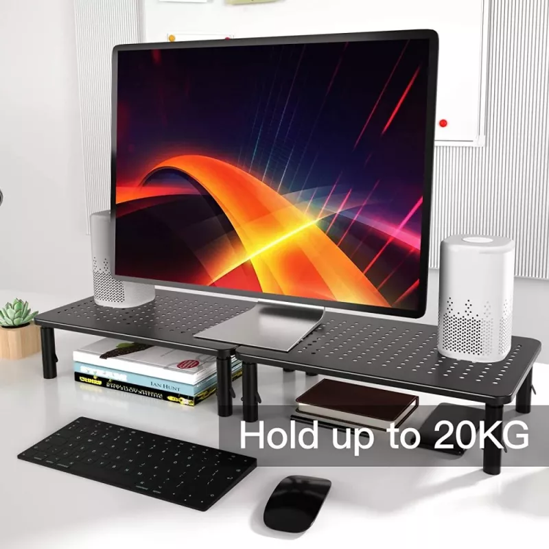 Techly Monitor / Laptop Desk Stand Black, Freestanding, 20 kg, Height adjustment, Black