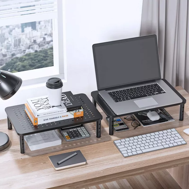 Techly Monitor / Laptop Desk Stand Black, Freestanding, 20 kg, Height adjustment, Black