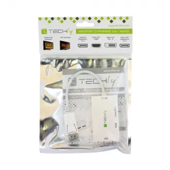 Techly IADAP DP-COMBOF3 video cable adapter DisplayPort DisplayPort + DVI + HDMI White