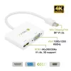 Techly Mini DisplayPort to HDMI/VGA Adapter, 0.15 m, Mini DisplayPort, HDMI + VGA (D-Sub), Male, Female, 1920 x 1200 pixels