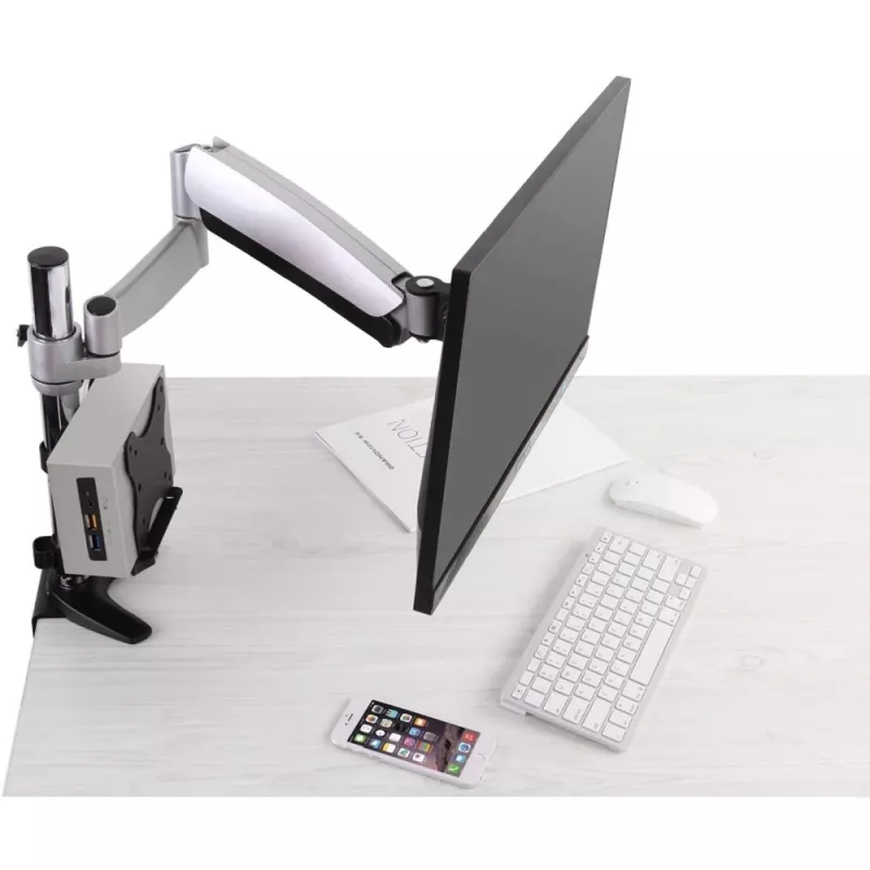 Techly Under Desk Adjustable CPU Support, 5 kg, 75 x 75 mm, 100 x 100 mm, Black