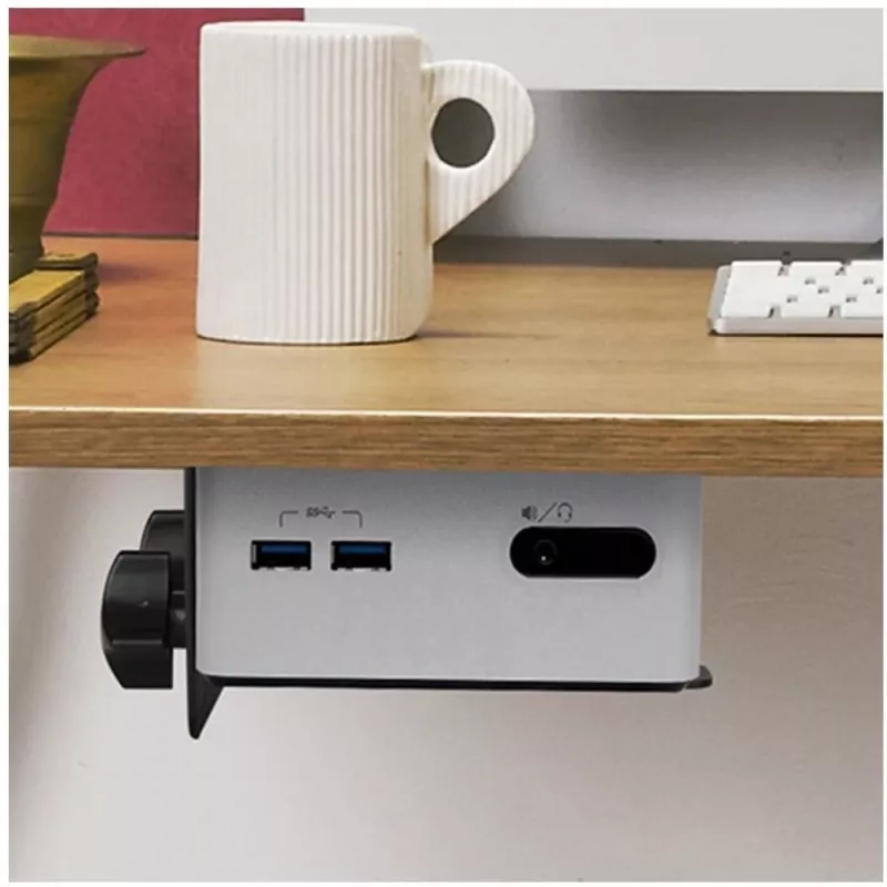 Techly Under Desk Adjustable CPU Support, 5 kg, 75 x 75 mm, 100 x 100 mm, Black