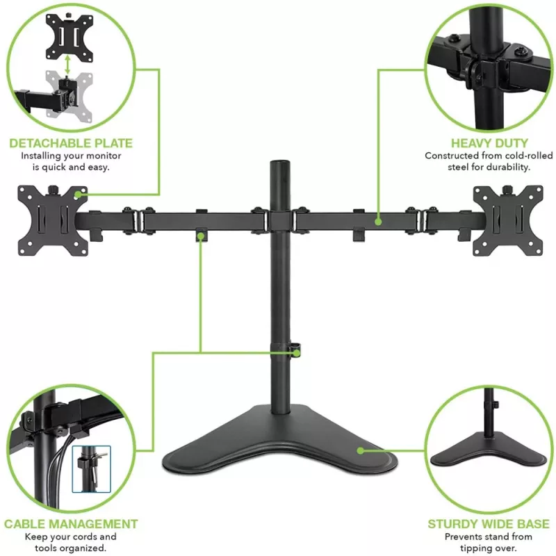 Techly ICA-LCD 2524 monitor mount / stand 81.3 cm (32 inch) Desk Black