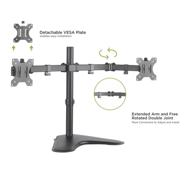 Techly ICA-LCD 2524 monitor mount / stand 81.3 cm (32 inch) Desk Black