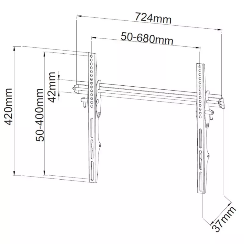Techly ICA-PLB-133LTY 165.1 cm (65 inch) Black