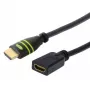 Techly HDMI High Speed with Ethernet Extension Cable 4K 30Hz M/F 1.0 m