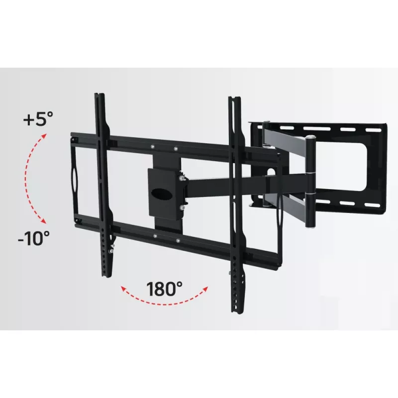 Techly Slim Wall Mount for 32-70 inch LCD LED TV Black, 81.3 cm (32 inch), 177.8 cm (70 inch), 45 kg, 600 x 400 mm, -10 - 5°, Black