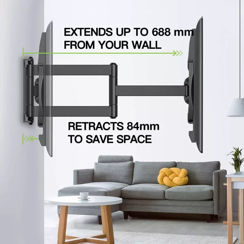 Techly Slim Wall Mount for 32-70 inch LCD LED TV Black, 81.3 cm (32 inch), 177.8 cm (70 inch), 45 kg, 600 x 400 mm, -10 - 5°, Black