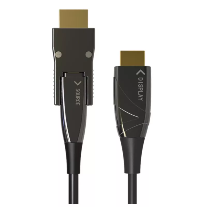 Techly HDMI A/A Micro HDMI AOC Fiber Optic Cable 4K 10m, 10 m, HDMI Type A (Standard), HDMI Type D (Micro), 3D, 18 Gbit/s, Black