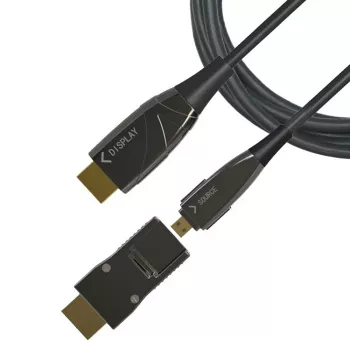 Techly HDMI A/A Micro HDMI AOC Fiber Optic Cable 4K 20m, 20 m, HDMI Type A (Standard), HDMI Type D (Micro), 3D, 18 Gbit/s, Black