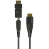 Techly HDMI A/A Micro HDMI AOC Fiber Optic Cable 4K 50m, 50 m, HDMI Type A (Standard), HDMI Type D (Micro), 3D, 18 Gbit/s, Black