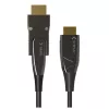 Techly HDMI A/A Micro HDMI AOC Fiber Optic Cable 4K 50m, 50 m, HDMI Type A (Standard), HDMI Type D (Micro), 3D, 18 Gbit/s, Black