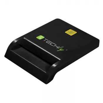 Techly Compact Smart Card Reader/Writer USB-C™ White, USB 2.0, 1.5 m, Black, 102 g