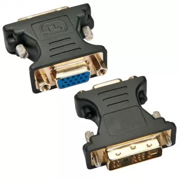 Techly DVI Male/VGA Female Analog Video Adapter Black, DVI-A, VGA, Black
