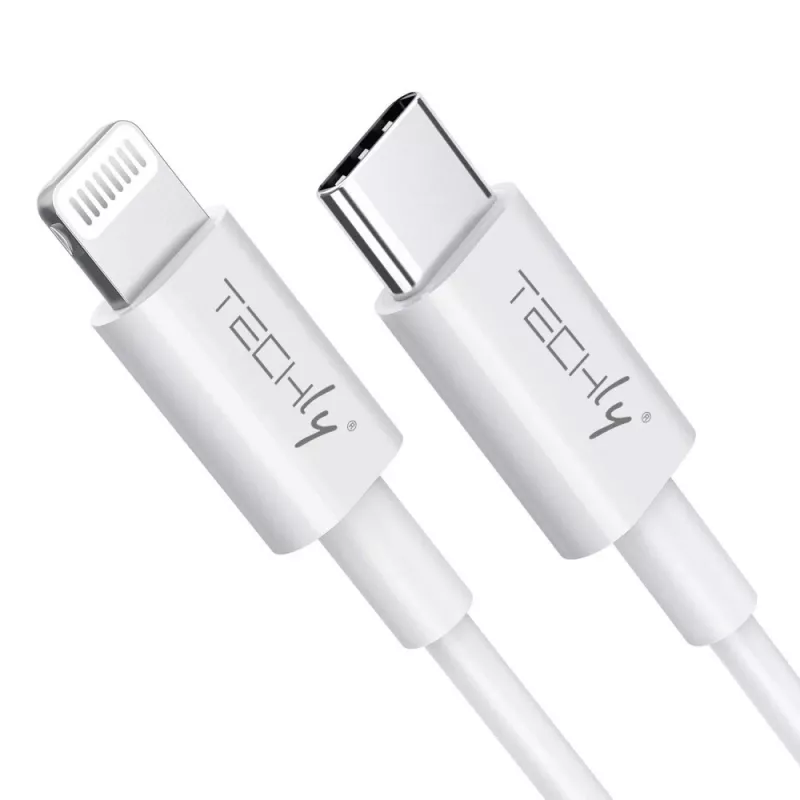 Techly Charging and Synchronization Cable USB-C to Lightning 1 m White