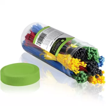 Techly ISWT-SET-CL600T cable tie Parallel entry cable tie Nylon Multicolour 600 pc(s)