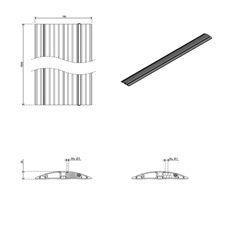 Dataflex 31.423 cable trunking system Aluminium 1.5 m
