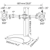 Techly Desk Stand for 2 Monitor 13-27 inch with Base h.400m ICA-LCD 3410 68.6 cm (27 inch) Black