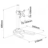 Techly Desk Stand for 1 Monitor 13 -27 inch with Base” ICA-LCD 3500