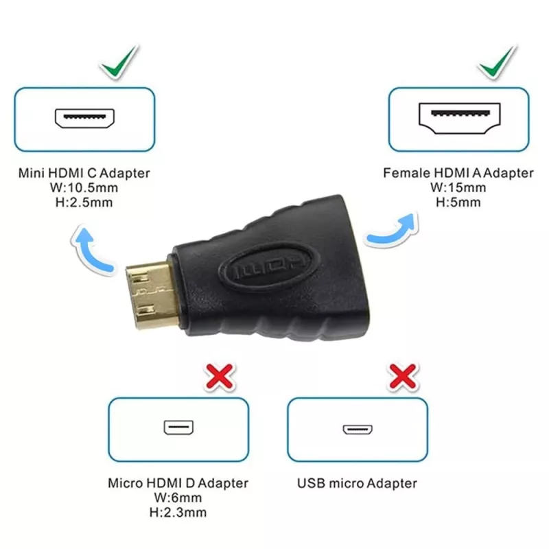 Techly HDMI to Mini HDMI Type C F / M Adapter IADAP HDMI-MC, Mini HDMI, HDMI, Black