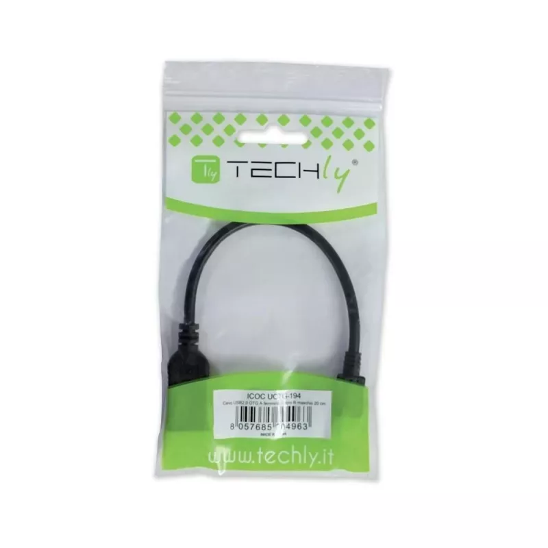 Techly USB2.0 OTG Cable A Female / Micro B Male 0.2 m ICOC UOTG-194