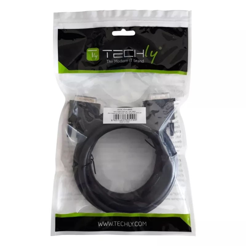 Techly Monitor Cable DVI Analog Digital M / M Dual Link 1.8 m (DVI-I) ICOC DVI-8900