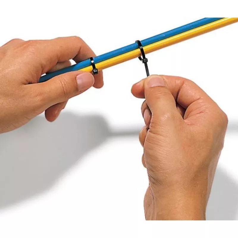 Techly Cable Tie Nylon Patch 100X2.5 mm 100 pcs Black ISWT-10025-BK