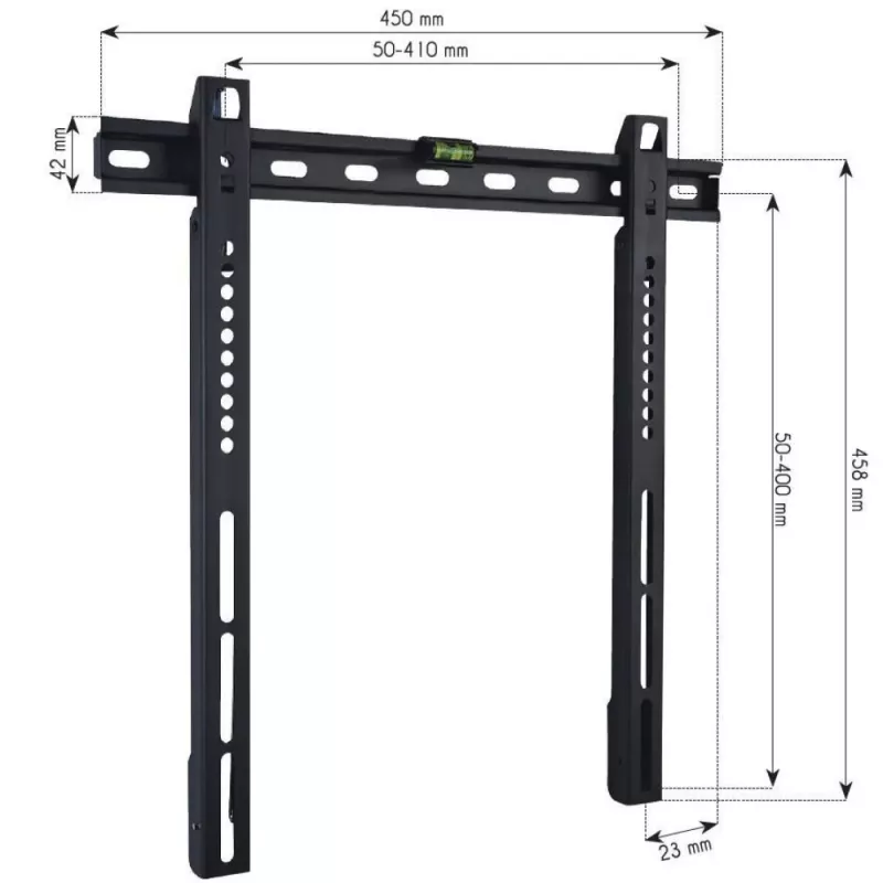 Techly Wall Fixed Support UltraSlim LED TV LCD 23-55 Black” ICA-PLB 140M