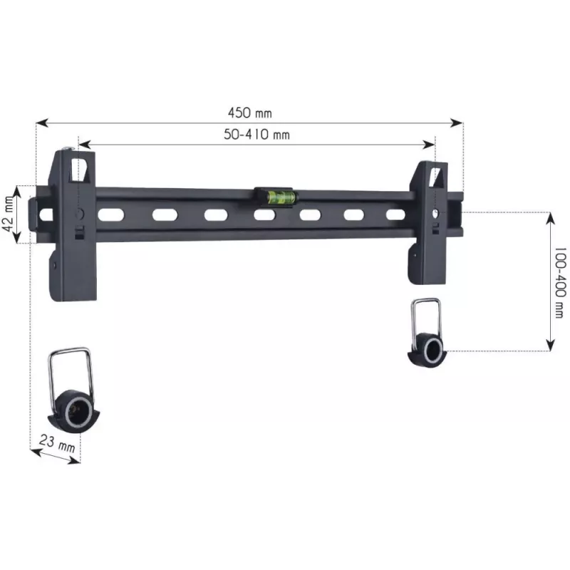 Techly 23-55 Wall Fixed Slim Support for LED TV LCD Black” ICA-PLB 139M