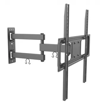 Techly 32-55 inch Full-Motion LED LCD TV Wall Mount, 400 x 400 mm, -15 - 10°, 10 - 90°, 180°, Steel, Black