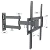 Techly 32-55 inch Full-Motion LED LCD TV Wall Mount, 400 x 400 mm, -15 - 10°, 10 - 90°, 180°, Steel, Black
