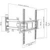 Techly 32-55 inch Full-Motion LED LCD TV Wall Mount, 400 x 400 mm, -15 - 10°, 10 - 90°, 180°, Steel, Black
