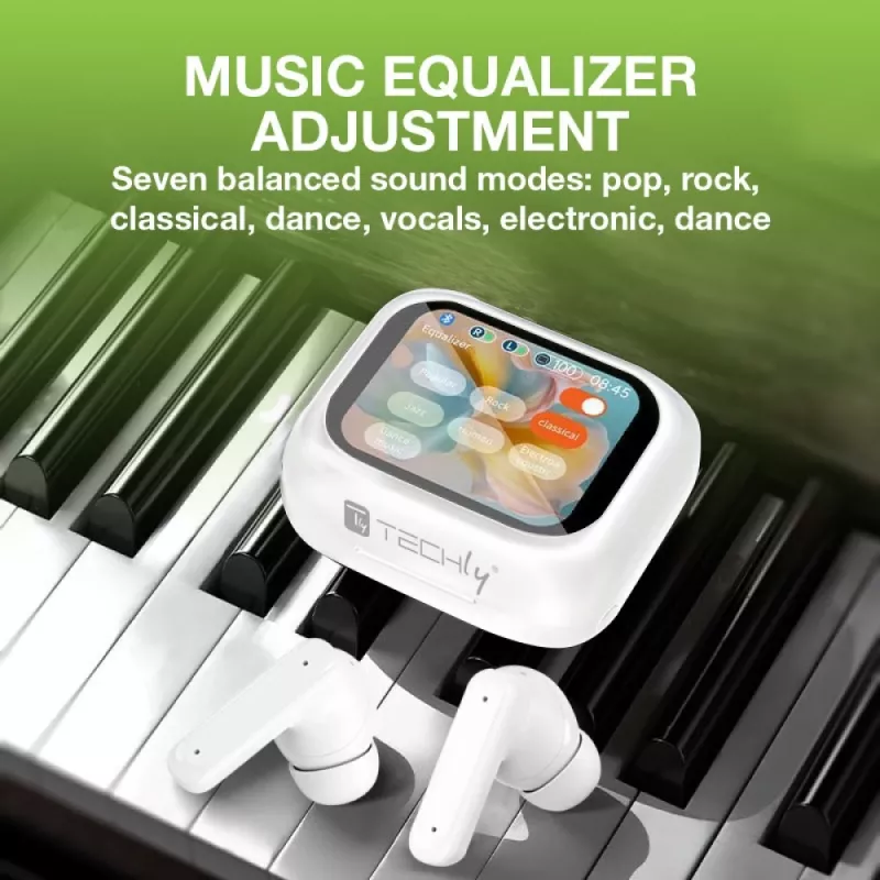Techly ICC SB-BLT08W headphones/headset True Wireless Stereo (TWS) In-ear Calls/Music Bluetooth White