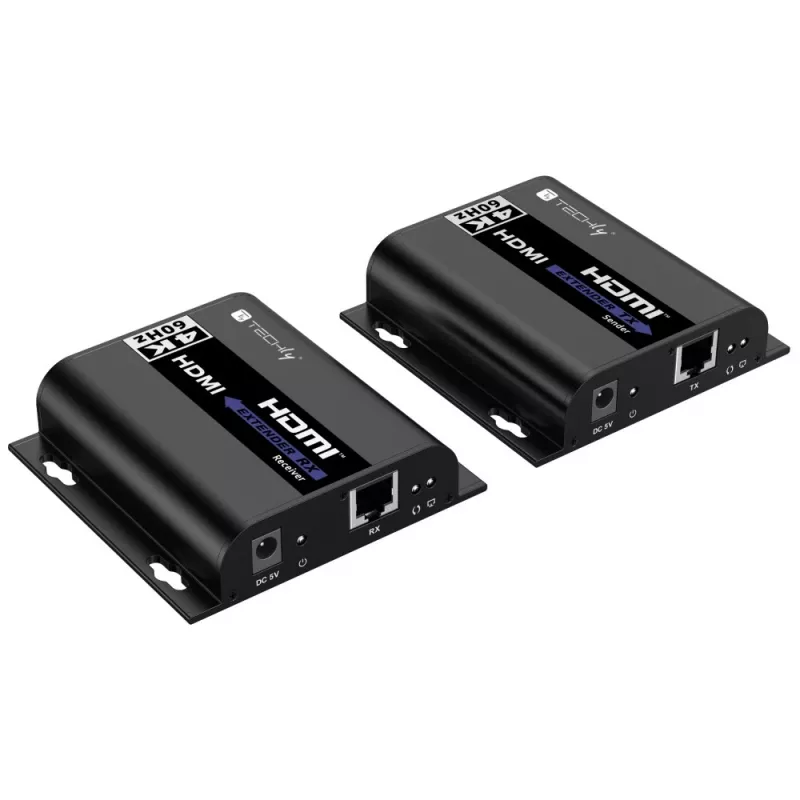 Techly IDATA EXTIP-483 AV extender AV transmitter & receiver Black