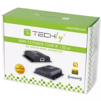 Techly IDATA-EXTIP-383V4 AV transmitter & receiver Black