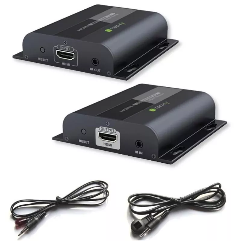Techly IDATA-EXTIP-383V4 AV transmitter & receiver Black