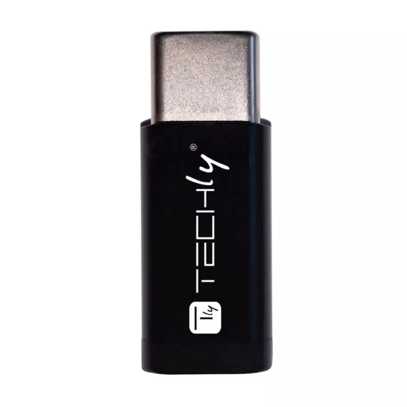 Techly IADAP USBC-MBKT cable gender changer Micro-USB Black