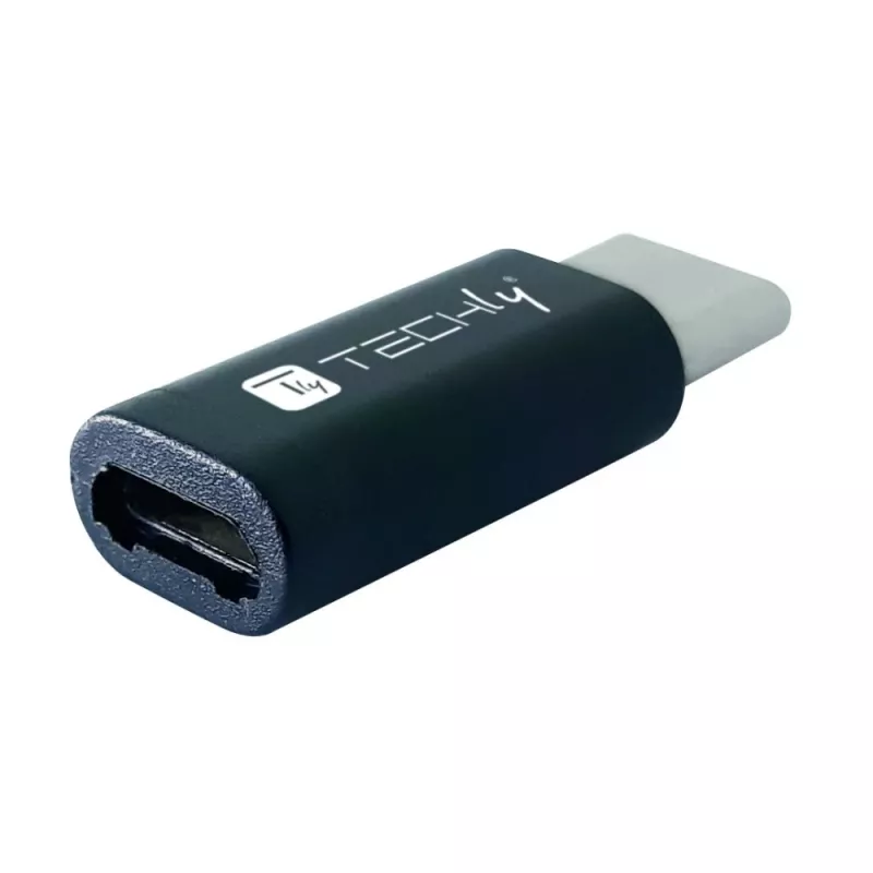 Techly IADAP USBC-MBKT cable gender changer Micro-USB Black
