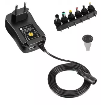Techly IPW-NTS1000G2 power adapter/inverter Indoor 12 W Black
