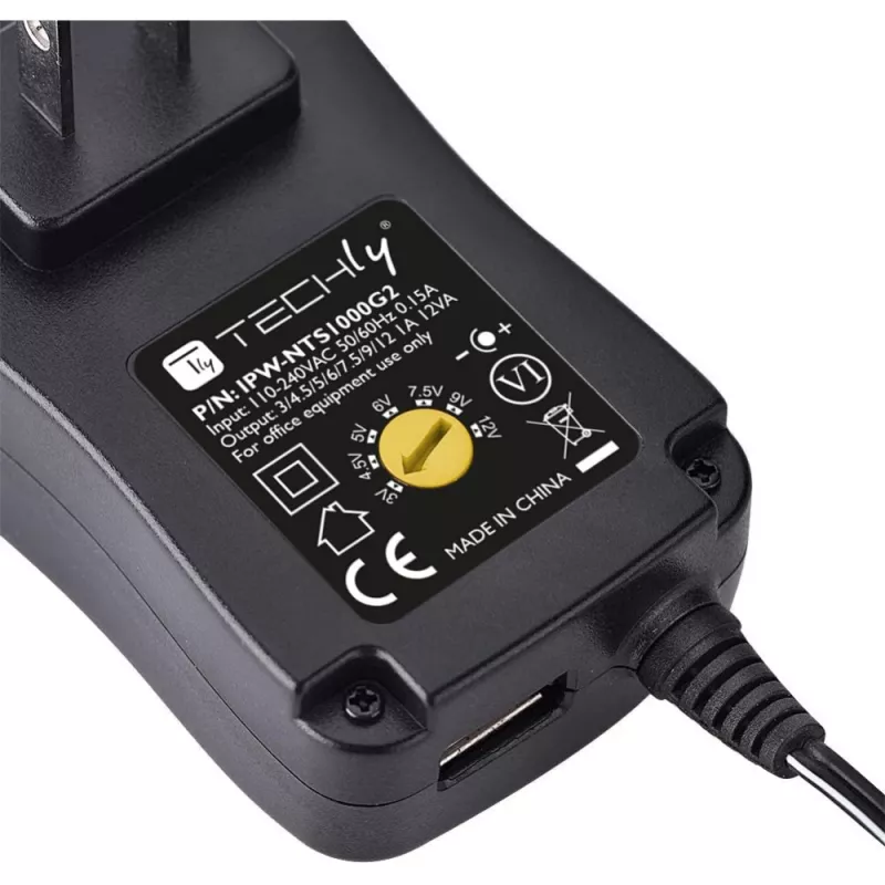 Techly IPW-NTS1000G2 power adapter/inverter Indoor 12 W Black