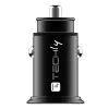 Techly Mini Car Charger 2 Ports USB-A Quick Charge 3.0 36W in Black Metal