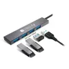 Techly IUSB32-HUB4A-4U3SL laptop dock/port replicator Wired USB 3.2 Gen 1 (3.1 Gen 1) Type-A Grey